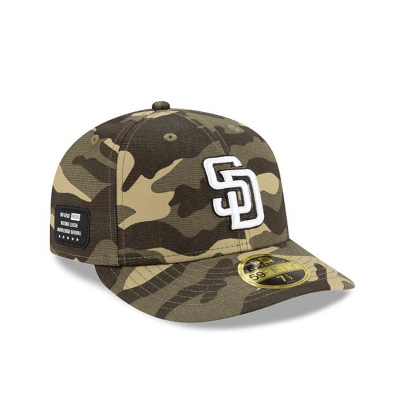 MLB San Diego Padres Armed Forces Weekend Low Profile 59Fifty Fitted (OCA4554) - Green New Era Caps